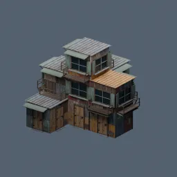 Shanty Kitbash Blockout Pro — source library preview; illustrative, not verified output