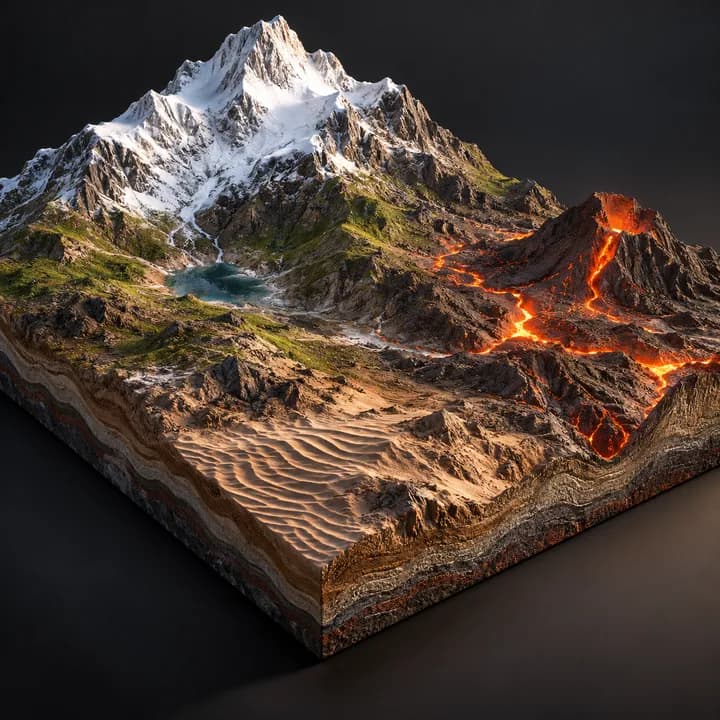 Terra Forge Pro - Terrain Shader — AI concept illustration, not verified Blender output