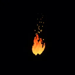 Animated Flame Card Shader — shared collection artwork, not an individual asset render