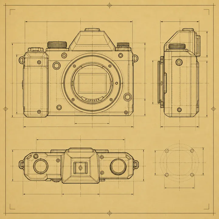 Blueprint Pro - Archive Ochre — AI concept illustration, not verified Blender output