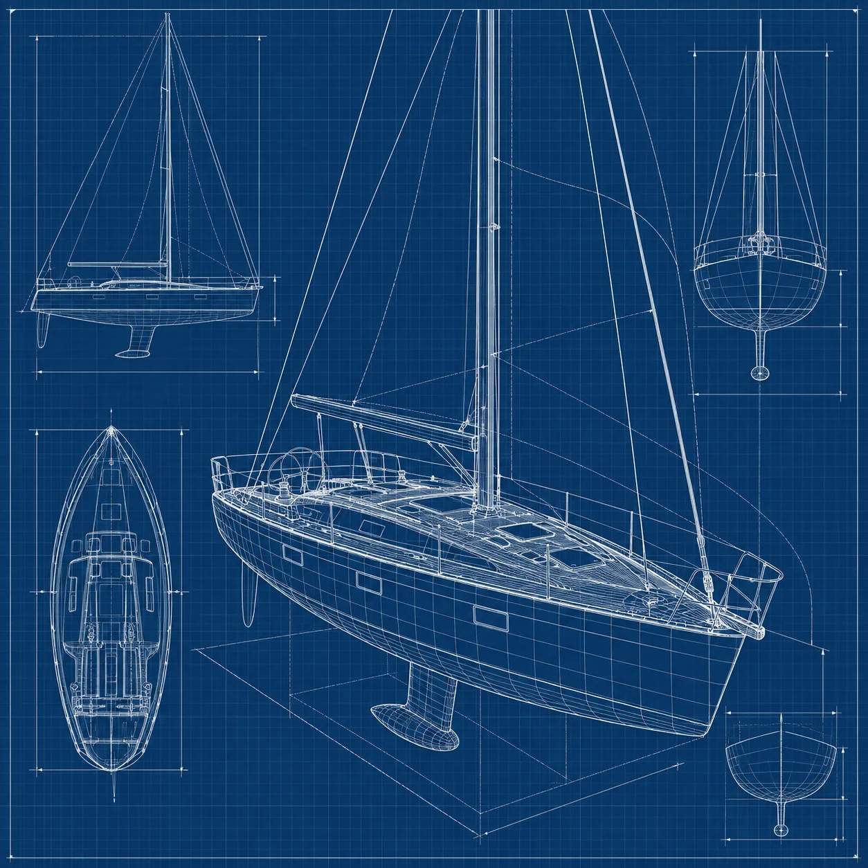 Blueprint Pro - Naval Grid — AI concept illustration